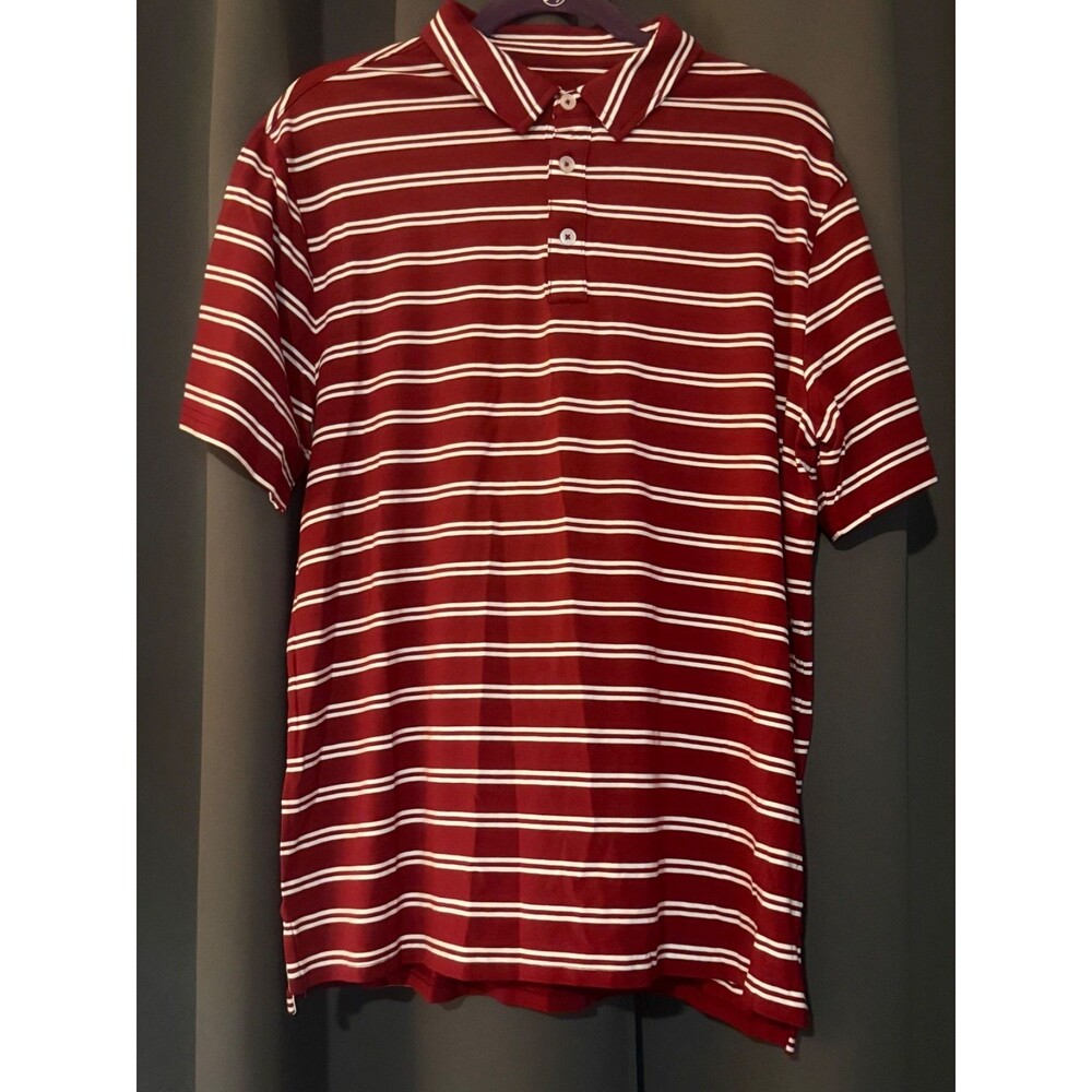 Maroon w/ White Stripes Shirt Men’s Large Polo. NWT